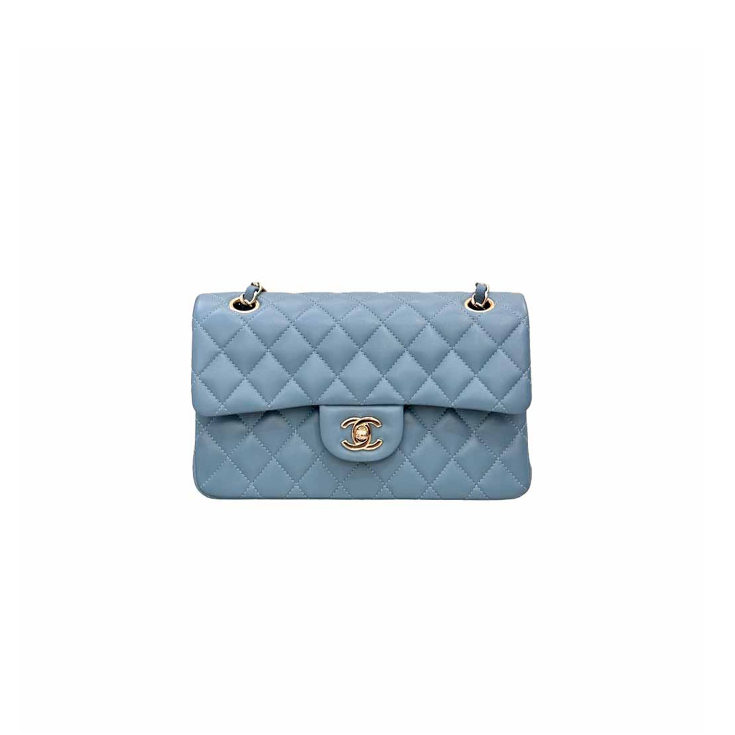 CHANEL SMALL CLASSIC FLAP BAG HAZE BLUE AS1117 (23*14.5*6cm)